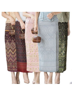 kudapy ผ้าถุงทอลายผ้าไหมแพรวากาฬสินธุ์สีชมพู,เขียว,สีเทาฟ้า,แดง,ม่วงงานเนียบ ผ้าทอลายอย่างดี เก็บเอวสวยมากค่ะ