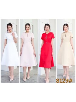 kudapy เดรสแขนสั้นออกงานตรุษจีน ผ่า มีเข็มกลัด3ชิ้น ปรับตำแหน่งได้ เกาหลีมากแม๊