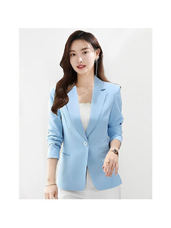 เสื้อสูทผู้หญิงแขนยาวสีฟ้าแบบสวยหรู