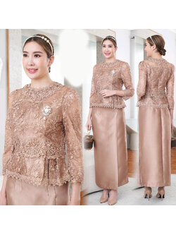 kudapy ชุดเซตไทยประยุกต์สีทองน้ำผึ้ง งานมีซับใน ซิบหลังอย่างดี ดีไซน์ แขนยาว คอกลม แต่งระบายเอวตามแบบ ขายดีสุดๆค่ะรุ่นนี้ รับประกันสวยมากค่ะ