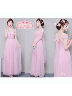 kudapy เดรสยาวสีชมพู ราตรีออกงาน เกาะอกผ้ายาวทำเป็นโบผูกด้านหลังเหมือนแบบ