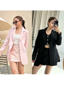 kudapy Blazerl สีดำ ผ้าสั่งทอพิเศษ เน้นความ เรียบง่าย คล่องตัว ผ้าใส่สบายมากกก กระเป๋าจริง ผ้าไม่ยับง่าย ระบายอากาสได้ดี มีซับในทั้งตัว