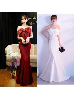 kudapy เดรสยาวสีแดง เกาะอกแต่งโบว์ แนวเรียบหรู สวยดูแพง ใส่ออกงานราตรี