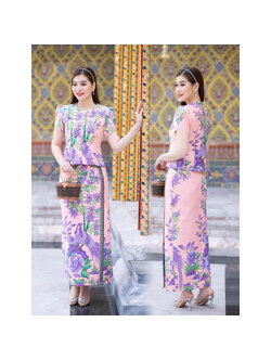 kudapy ชุดเซตสีชมพูอ่อน เนื้อผ้า ผ้าคอตตอนพิมพ์ลายสีสดใส ลายสวย ผ้าไม่บางใส ไม่เห็นชั้นใน สีไม่ตก ผ้าไม่ยืดไม่หด