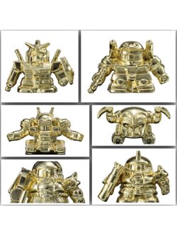 Gashapon Bandai 4582769927586 *ได้ครบ 6 แบบ สีทอง * Mobile Suit Gundam Diecast Gashapon Warriors Series