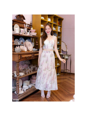 kudapy เดรสเสื้อ+กระโปรงผ้าฉลุใส่สบาย ผ้านุ่มมาก