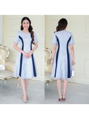 kudapy เดรสสั้นสีฟ้า วันแม่ เดรสสีฟ้า ทรงสวย งานตัดเย็บคุณภาพ