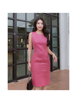 kudapy เดรสสั้นสีชมพู แขนกุด limited สีชมพูทอง ผ้าสวย งานมีซับใน