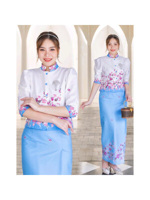 kudapy ชุดเซ็ท เนื้อผ้า ผ้าคอตตอนพิมพ์ลายสีสดใส ปาเต๊ะ ปาใจ ลายสวย ผ้าไม่บางใส ไม่เห็นชั้นใน