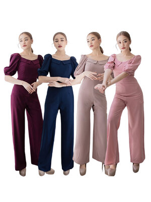 kudapy จั้มขายาวสีแดงไวน์ /โอวัลติน/สีกรม /สีชมพู จั้มคอกว้างแต่งโบว์เล็ก แขนสั้น ทำให้ดูดี จั๊ม 2in1 สาวๆชอบความทะมัดทะแมงมาเอารุ่นนี้ไปครองครองเลยค่ะ