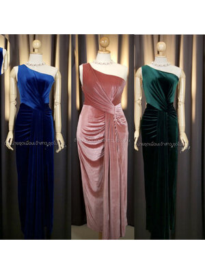 kudapy เดรสยาวสี/กรม/สีชมพู/สีเขียว ทรงกรีกงามๆ จีบเอวพรางพุงดีมาก ซิปหลังใส่ง่าย ยืดได้เยอะ