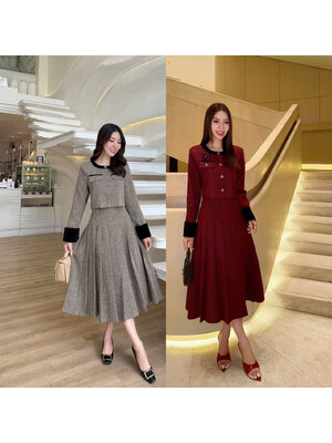 kudapy เซ็ทผ้าพรีเมี่ยม สื้อกับกระโปรงเราใช้ผ้าเดียวกันทั้งชุด เนื้อผ้ามีน้ำหนัก ทิ้งตัวดี ยับยาก เสื้อกระดุมจริง กระโปรงซิปเอวสูงไม่สม้อค มีซับในอย่างดี