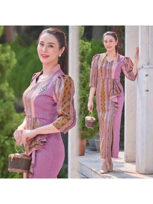 kudapy เดรสงามวิไล ผ้าไทย ชุดเดรส ยกดอกพิกุล ชุดออกงาน ทำงาน ปาตี้ งานเลี้ยง