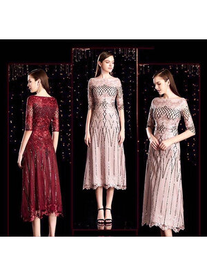 kudapy ชุดราตรียาวปักคริสตัลสีแดง สีชมพู หรูหรามากค่ะ