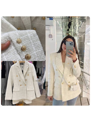 kudapy เสื้อคลุมสีขาว เสื้อคลุมผ้าทวิต over size กระดุมทอง มีซับในทั้งตัว กระเป๋าจริง