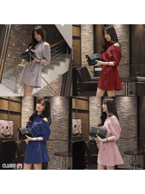 kudapy เดรสสั้นสีเทา ชมพู กรม แดง ใส่เที่ยว ใส่ชิล ใส่ทำงาน ได้หลายโอกาส งานผ้าซาร่าเนื้อดีสีพื้นมีเสน่ห์