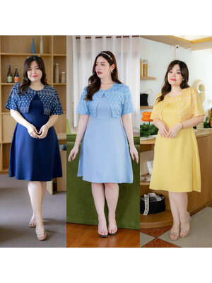 kudapy เดรสลายไทยแต่งเสื้อกระดุม 1 เม็ด