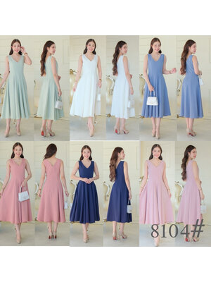 kudapy เดรสยาวผ้าเครปเกาหลี เนื้อดี คัตติ้งเอวสับ ช่วงตัวไม่ต่อเอวแต่เย็บตีเกร็ดข้าง พรางหน้าท้อง กระโปรงบาน