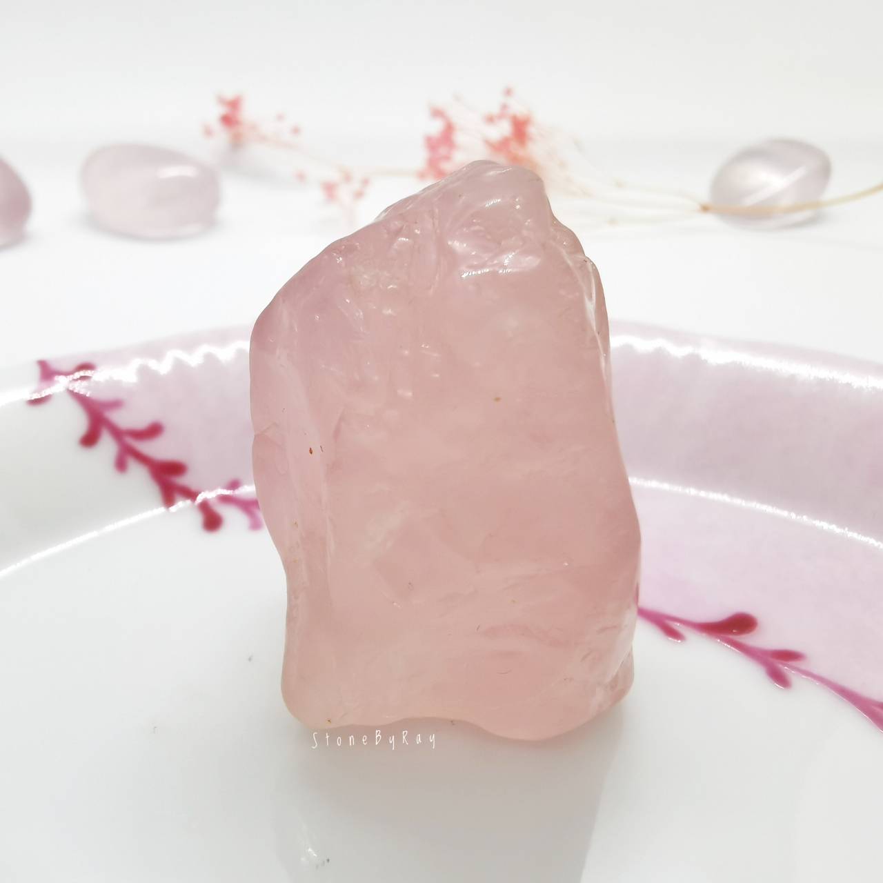 หินโรสควอตซ์ก้อนธรรมชาติขัดมัน(Rose Quartz)
