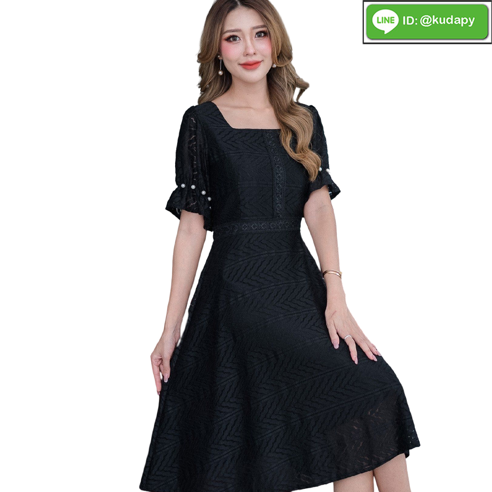 kudapy เดรสสั้นลูกไม้เนื้อดีคอเหลั้ยม แขนจั้มปลาย สีชมพูโอรส สีดำ คัดผ้ามาสวยมากคะ ผ้าเนื้อดีไม่เป็นขุย ไม่ย่นผ้าทอลายแน่นสวยและมีน้ำหนัก ลายชัด เนื้อนิ่มใส่สบายด้วยน๊า ดีไซน์ก็สวยหวานน่ารักมากๆค่ะ