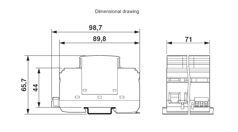 VAL-MS 230/3+1 FM - Type 2 surge arrester with Remote alarm contact Surge protector AC SPD 3phase Phoenix Contact (ฟีนิกซ์ คอนแทคท์) อุปกรณ์ป้องกันไฟกระซาก ฟ้าผ่า 3เฟส Type 2 - Item number 2838199