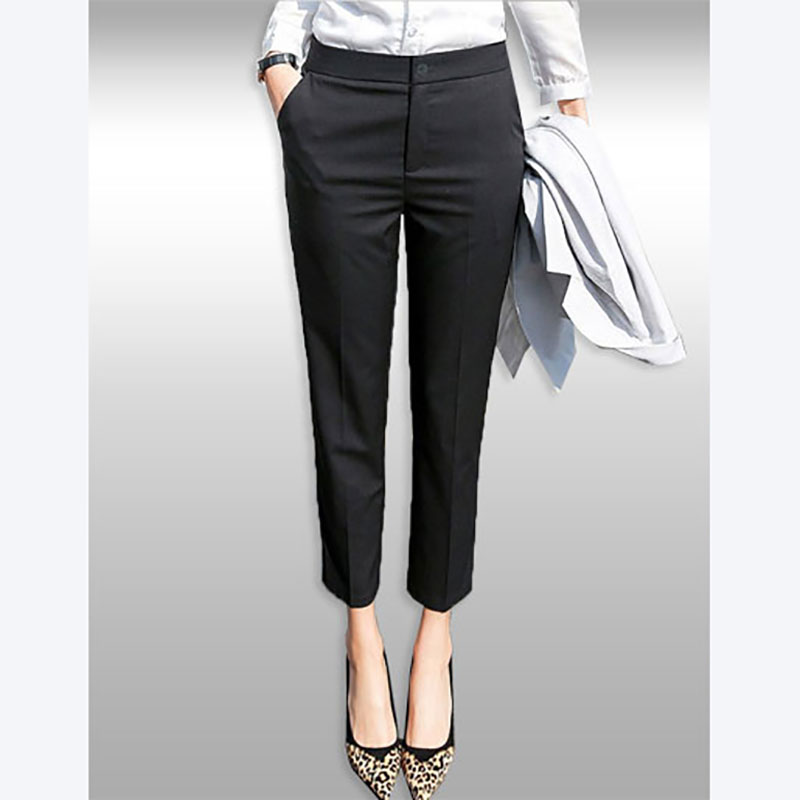 kudapy กางเกงสแล็คสีดำขายาวผู้หญิง