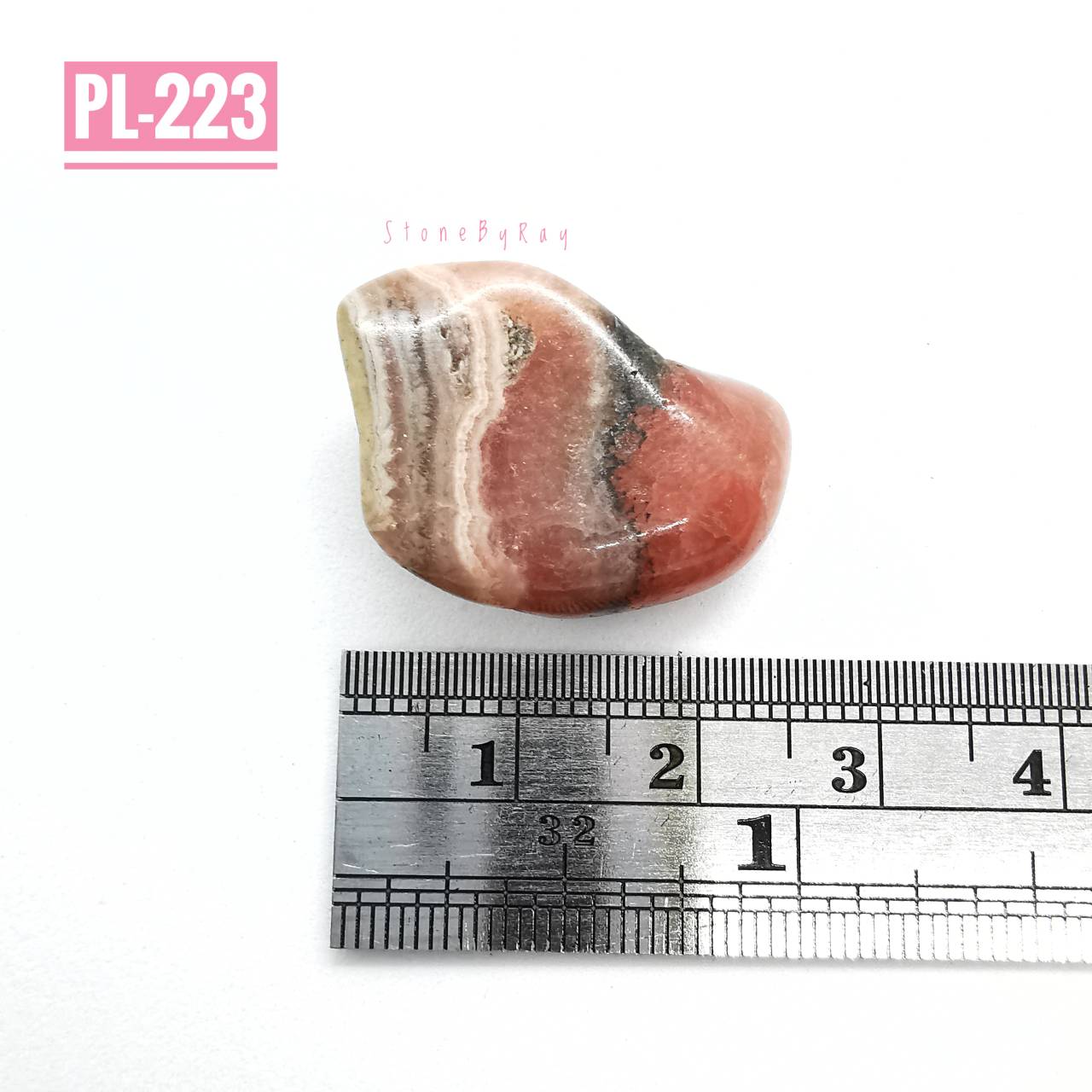 หินโรโดโครไซต์ขัดเงาทรงธรรมชาติ Rhodochrosite