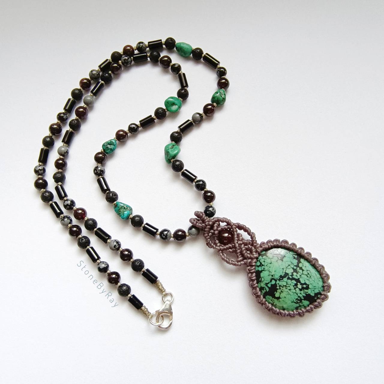 สร้อยคอเชือกถักจี้หินเทอร์ควอยส์ Turquoise