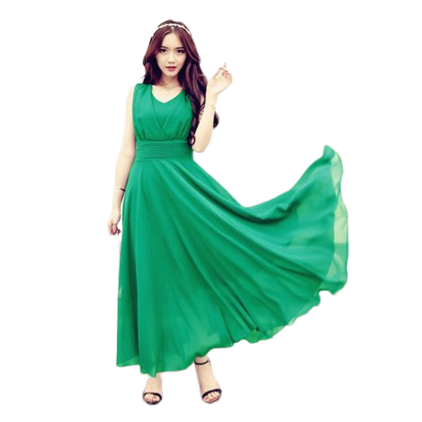 kudapy แม็กซี่เดรสยาวคอวีสีชมพูโอรส/สีม่วง/สีขาว/สีเขียวเข้ม/สีน้ำเงินสด เดรสยาวแขนกุด ผ้าชีฟองทิ้งตัว พริ้วมากค่ะรุ่นนี้ใส่ไปทะเล ไปงานได้น้าา