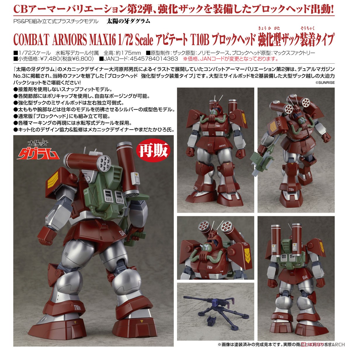 Max Factory 4545784014363 1/72 Abitate T10B Blockhead: Pack Mounted Type (Plastic model)