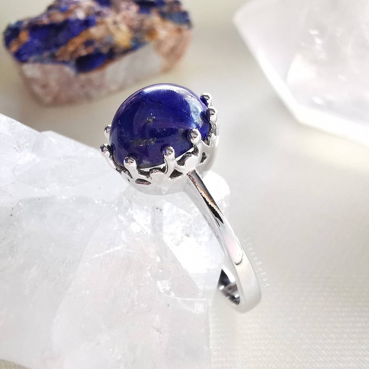 แหวนเงินหินลาพิสลาซูลี Lapis Lazuli