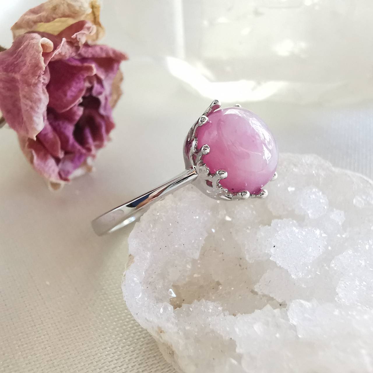 แหวนเงินพลอยทับทิม Ruby