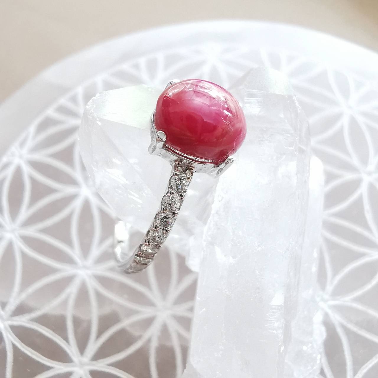 แหวนเงินพลอยทับทิม Ruby