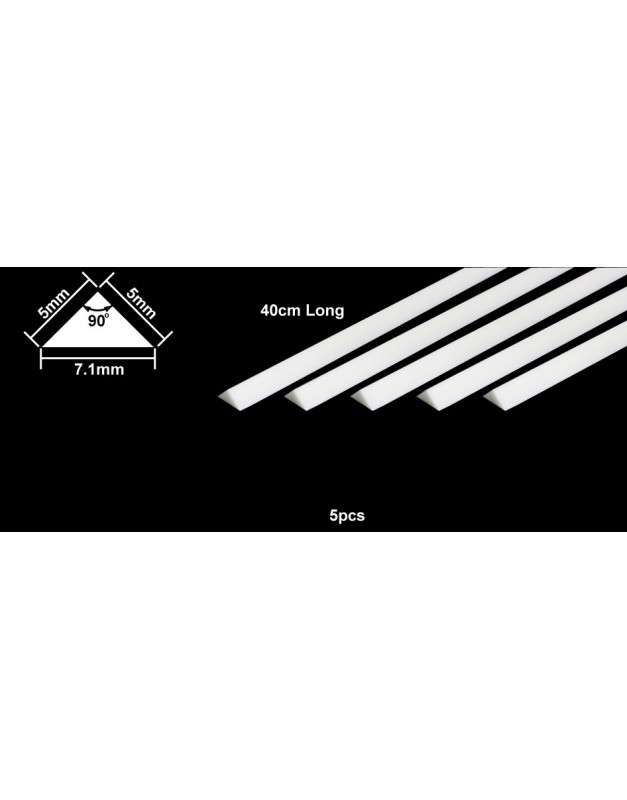 plastic beams 5mm. (5pcs.) triangle (ยาว 40cm.)