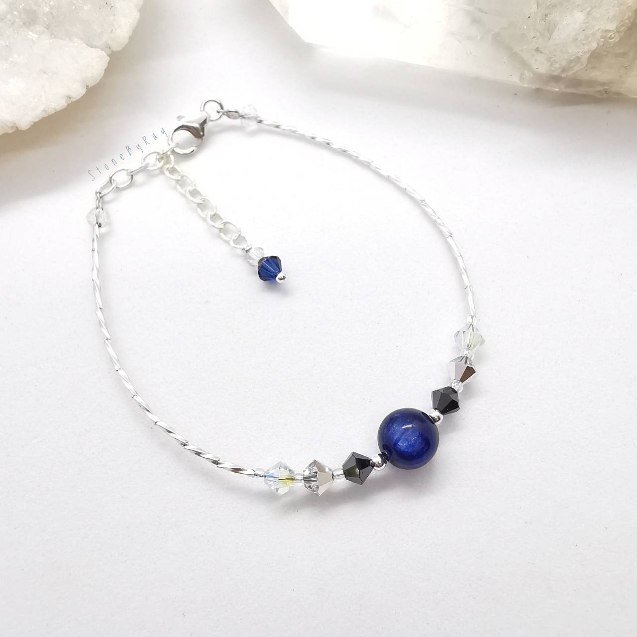 สร้อยข้อมือเงินหินไคยาไนท์ Kyanite