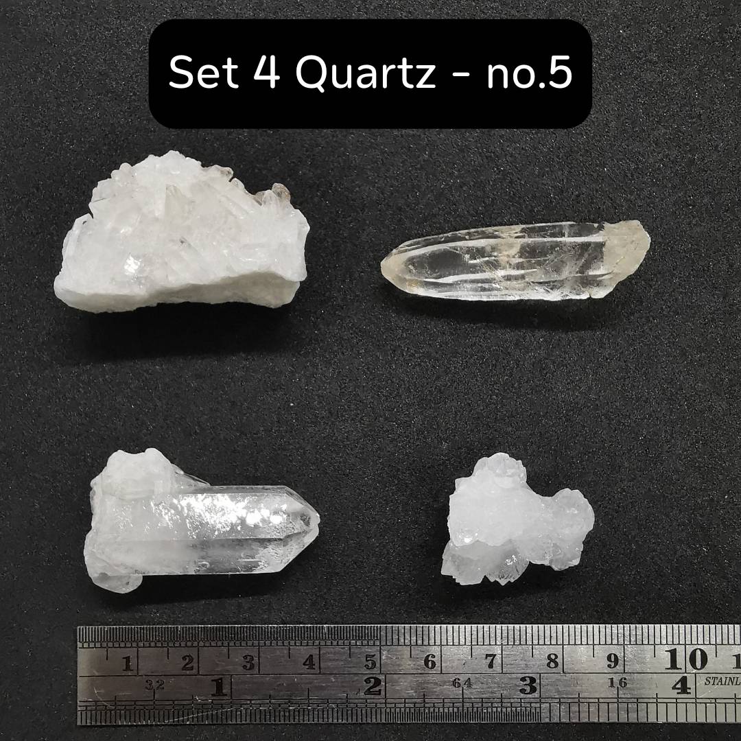 ชุดหินคริสตัลควอตซ์4ชนิด (4 of a Kind Natural Quartz Collection)