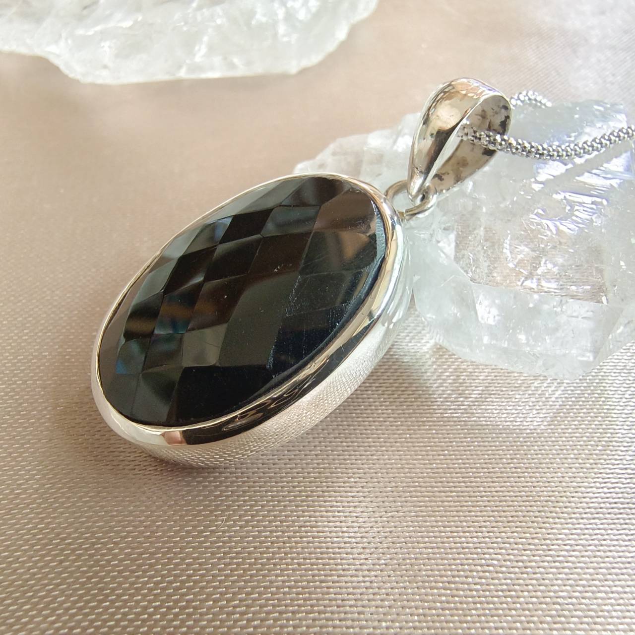 สร้อยคอเงินจี้หินออนิค Onyx