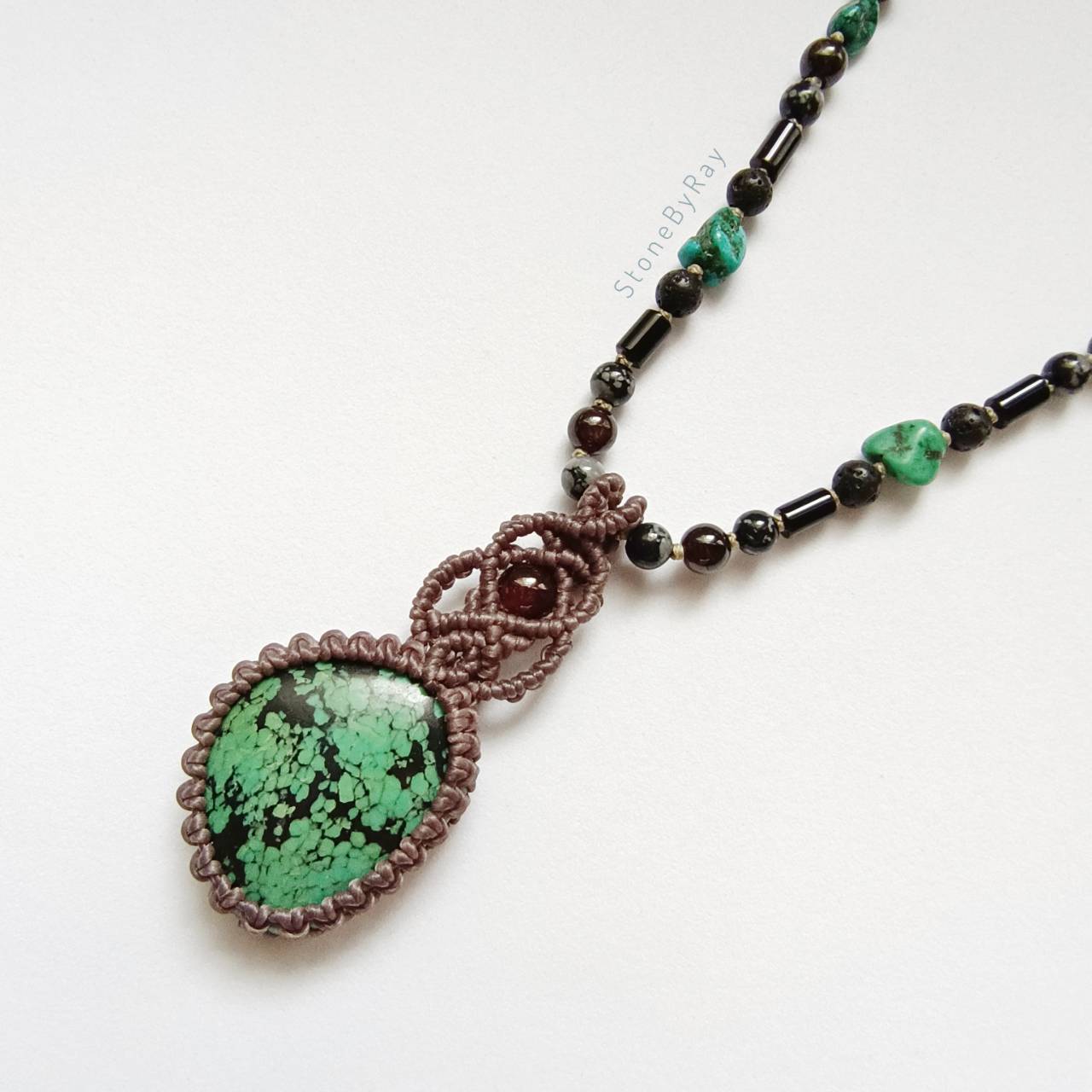 สร้อยคอเชือกถักจี้หินเทอร์ควอยส์ Turquoise