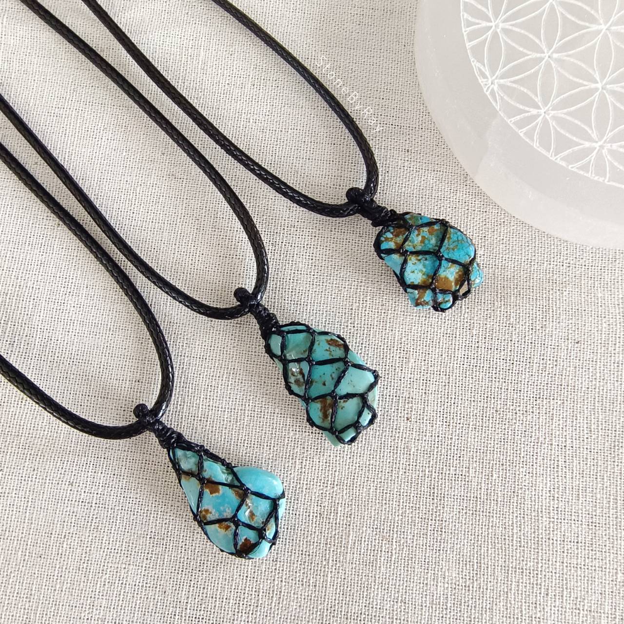 สร้อยคอจี้เชือกถักหินเทอร์ควอยส์ Turquoise