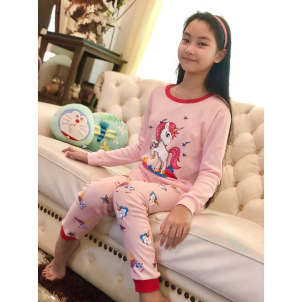 ชุดนอนเด็กหญิง ไซส์ 95-160 ผ้า Cotton100% ทอนุ่ม ส่งในไทย