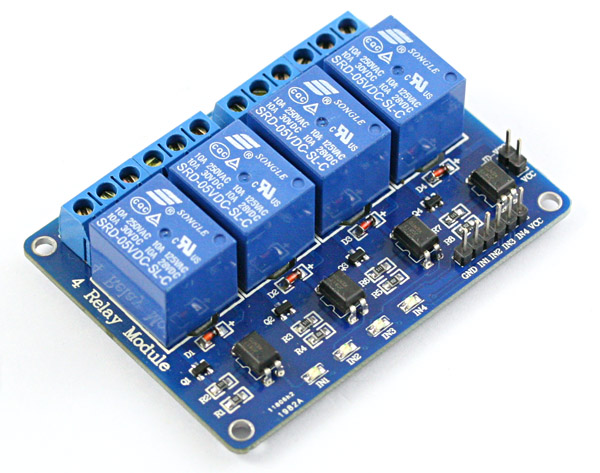 Relay Module 4 Channel 5V relay 4 ช่อง แบบ isolation control Relay Module Shield 250V/10A แบบ Active Low for Arduino