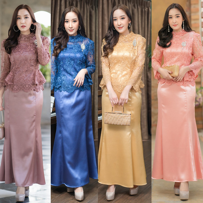 kudapy เสื้อลูกไม้สีน้ำตาล,ทอง,โอรส,กรม ใยบวบเนื้อลูกไม้ทออย่างดีปักดิ้นสวยมากงานเสื้อชิปหลัง (เฉพาะเสื้อ)