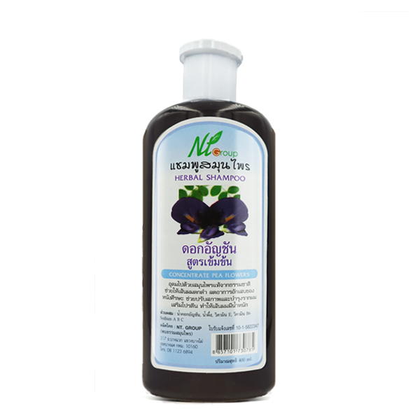 พบธรรม แชมพูสมุนไพรดอกอัญชัน สูตรเข้มข้น (450 ml.)