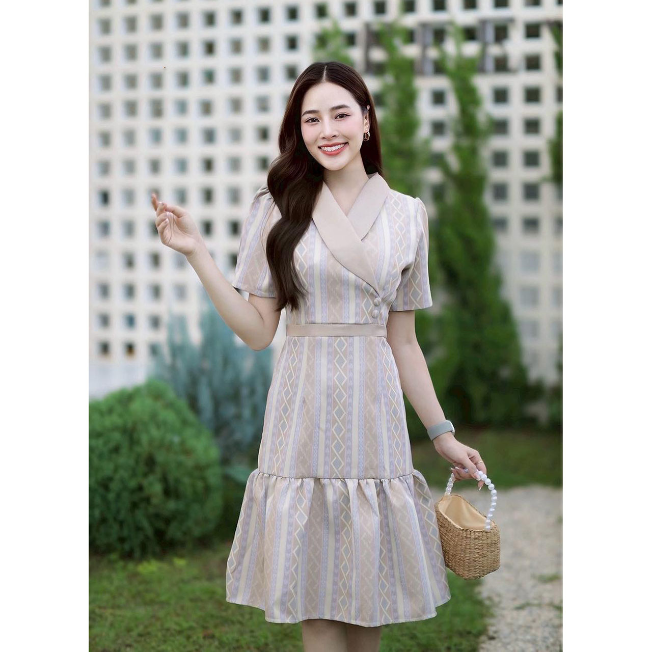 kudapy เดรสผ้าไทยทอลาย “รุ่นเบญจวรรณ ใส่สบายสวยดูดี