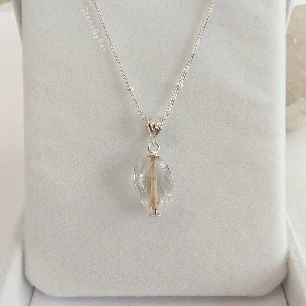 สร้อยคอเงินหินเฮอร์คิเมอร์ไดม่อน Herkimer Diamond