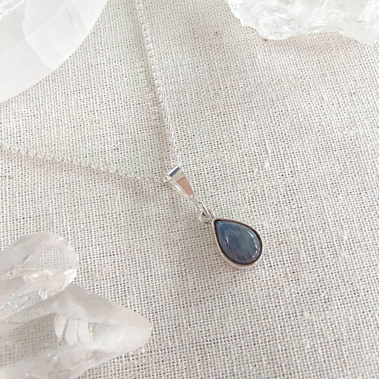 สร้อยคอเงินจี้หินลาบราโดไลท์ Labradorite