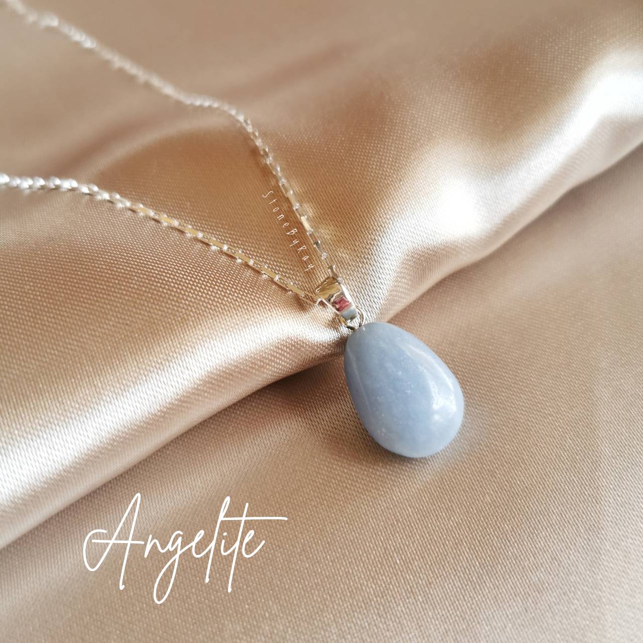สร้อยคอเงินจี้หินแองเจิลไลท์ Angelite