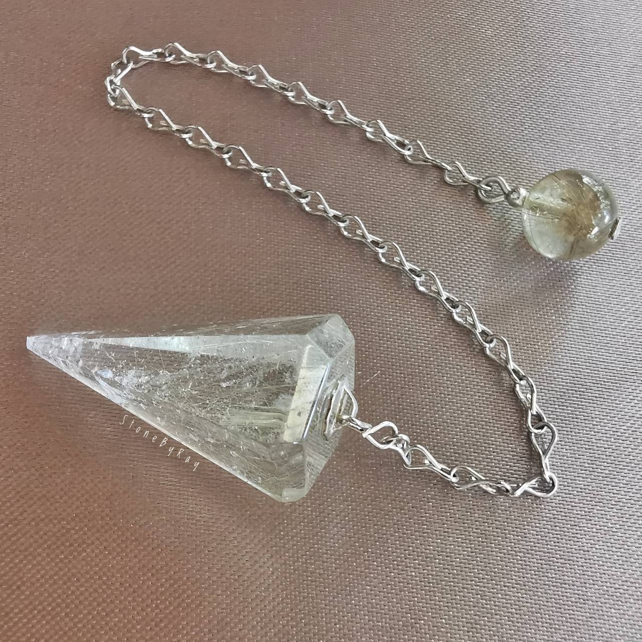 เพนดูลั่มหินไหมทอง Rutilated Quartz