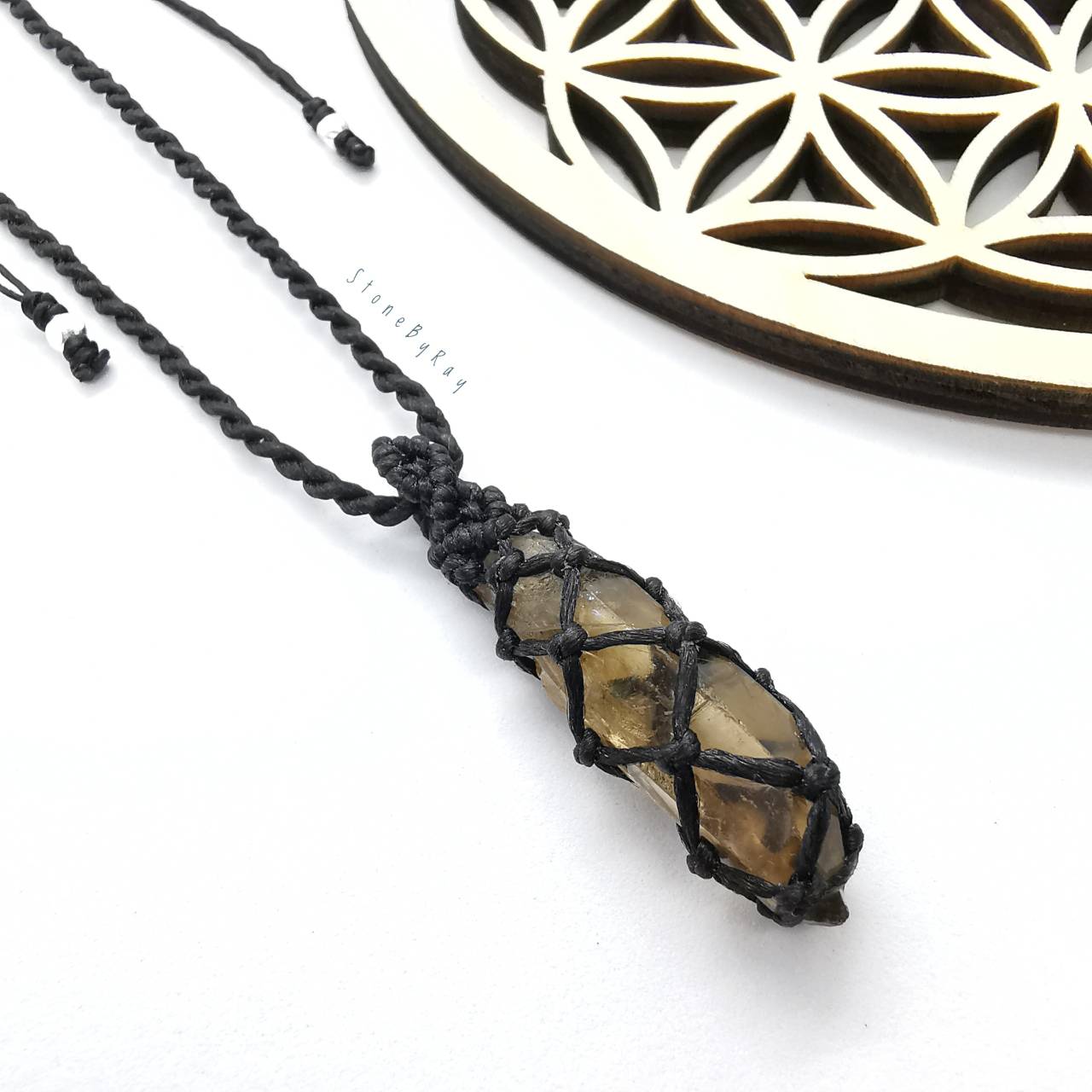 สร้อยคอเชือกจี้หินสโมกกี้ควอตซ์ Smoky Quartz