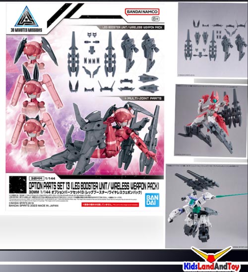 Bandai 4573102656940 30MM 1/144 OPTION PARTS SET 13 (LEG BOOSTER UNIT / WIRELESS WEAPON PACK)